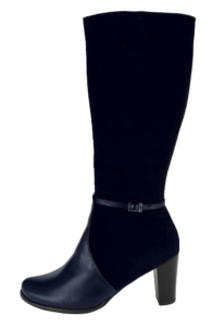 *** MODEL TĘGA ŁYDKA / FK 9540 z cienkim paskiem / kozaki skóra naturalna / obcas 5,5-8 cm / rozmiar 36-45