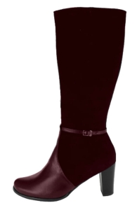 *** MODEL TĘGA ŁYDKA / FK 9540 z cienkim paskiem / kozaki skóra naturalna / obcas 5,5-8 cm / rozmiar 36-45