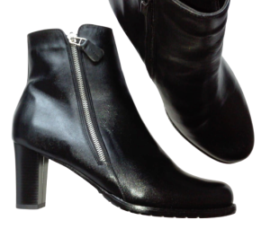 *** Model tęga stopa *** FK  9709 podeszwa zwykła  ZIMOWA / skóra naturalna / botki z suwakiem / obcas  6-8 cm / rozmiar 42-45