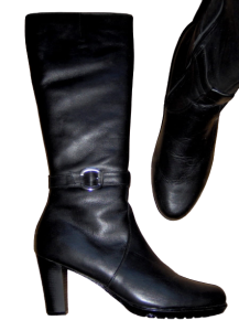 *** MODEL TĘGA ŁYDKA / FK 9540 z paskiem / kozaki skóra naturalna / obcas 5,5-8 cm / rozmiar 36-45