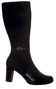 *** MODEL TĘGA ŁYDKA / FK 9540 z cienkim paskiem / kozaki skóra naturalna / obcas 6-8 cm / rozmiar 36-45 