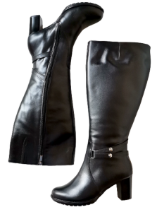 *** MODEL TĘGA ŁYDKA / FK 9550 kozaki skóra naturalna / obcas 5,5-8 cm / rozmiar 36-45