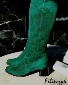 *** MODEL TĘGA ŁYDKA / FK 9540PP/ kozaki skóra naturalna różne kolory / obcas 5,5 -8 cm / rozmiar 36-45 