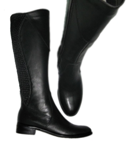 *** TĘGA ŁYDKA REGULOWANA *** FK  9610  kozaki z regulowaną   tęgością - guma karbowana /nosek  okrągły / wersja nr 2  na  łydkę  47-52 cm / rozmiar 36-46