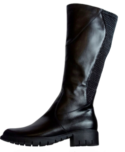 *** TĘGA ŁYDKA REGULOWANA *** FK  9610  kozaki z regulowaną   tęgością - guma karbowana / podeszwa LARA / - Wersja nr 1  na łydkę 40-46 cm  / rozmiar 36-44