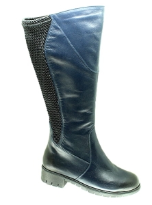 *** TĘGA ŁYDKA REGULOWANA *** FK  9610  kozaki z regulowaną   tęgością - guma karbowana / podeszwa LARA / - Wersja nr 1  na łydkę 40-46 cm  / rozmiar 36-44  