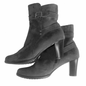 *** Model tęga stopa *** FK  9750  podeszwa TRADYCYJNA zimowa/ skóra naturalna / botki z suwakiem / obcas  6-8 cm   / rozmiar 42-45