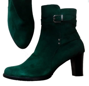 *** Model tęga stopa *** FK  9750  podeszwa TRADYCYJNA zimowa/ skóra naturalna / botki z suwakiem / obcas  6-8 cm   / rozmiar 42-45