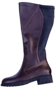 *** TĘGA ŁYDKA REGULOWANA *** FK  9610  kozaki z regulowaną   tęgością - guma karbowana / podeszwa LARA / - Wersja nr 1  na łydkę 40-46 cm  / rozmiar 36-44 