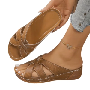 >>> BUTIK  -   Buty  GOTOWE-/  Bardzo wygodne i lekkie  /  Klapki brązowe    -  rozmiar   42/43  Jeden  rozmiar /   Całkowita  długość  wkładki   28,3 / Tęgość  powiększona