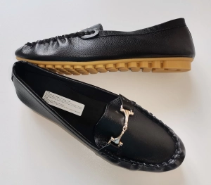 BUTIK  -   Buty  GOTOWE /  Elastyczne , miękkie ,wygodne/  MOKASYNY ekoskóra  czarna   -  rozmiar : 42,5-43 / Jeden  rozmiar /     Całkowita  długość  wkładki   28,3 cm 