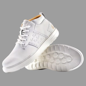 >>> BUTIK  -   Buty  GOTOWE / Botki  na sportowej podeszwie- skóra naturalna biała / rozmiar 46/ długość  wkładki ok. 30 cm 