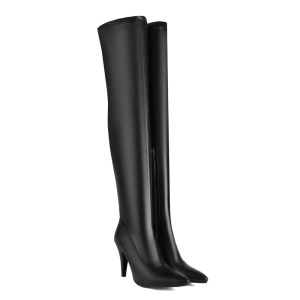 >>> BUTIK  -   Buty  GOTOWE / Muszkieterki z  suwakiem / Strecz Ekoskóra  czarna   / rozmiar 43/44 - na stopę o długości 28-28,5 cm 