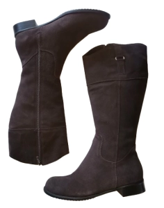 *** MODEL TĘGA ŁYDKA *** FK 9410  Kozaki skóra naturalna / nosek okrągły /rozmiar 36-46 / Możliwe wykonanie obwodu łydki do 45 cm 